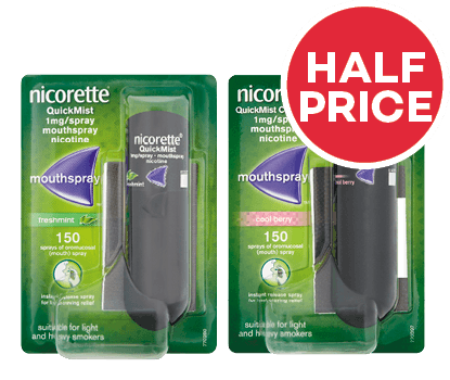 Nicorette quickmist single half price