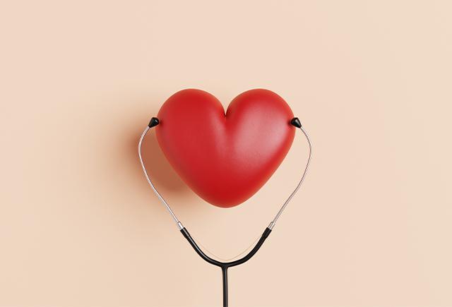 Heart that looks like it's using a stethoscope