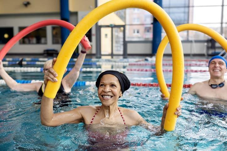 Senior lady enjoying some water sports