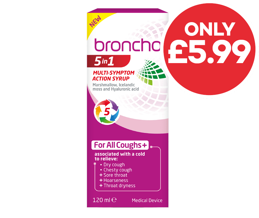 Bronchostop NEW 5in1 syrup only £5.99