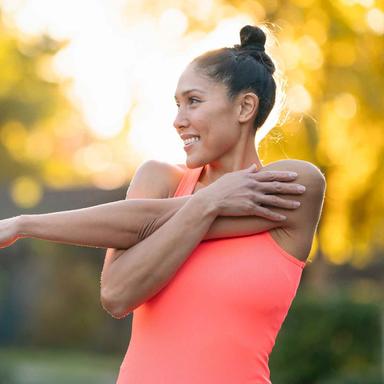 Woman stretching