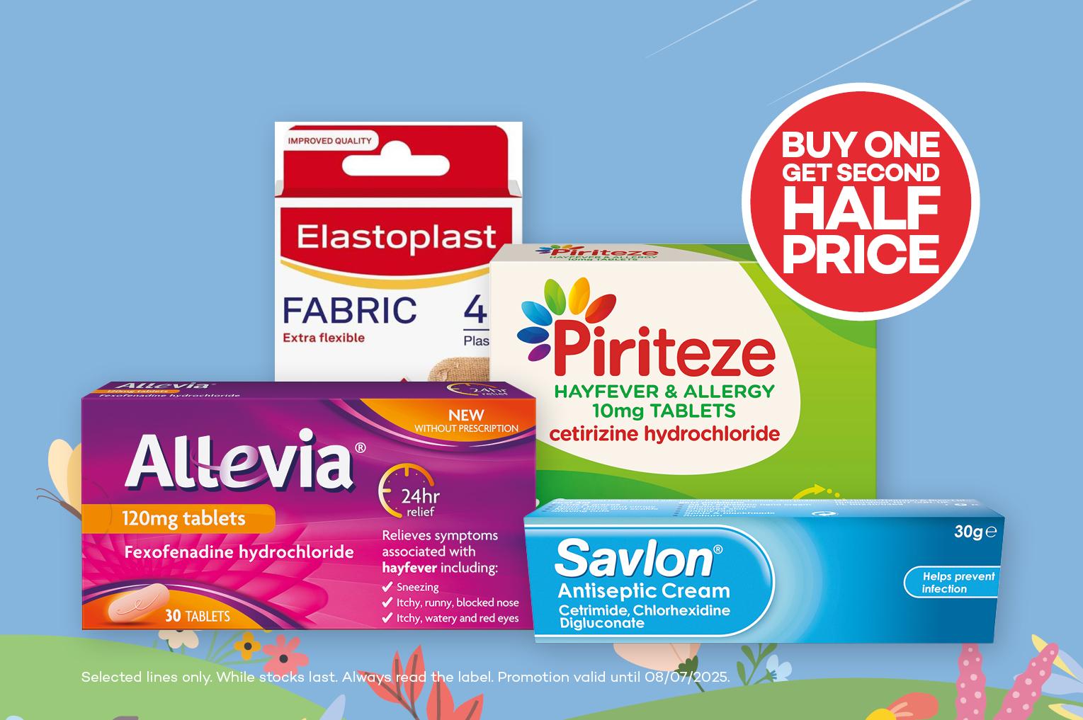 Buy one get one half price on allergy products
