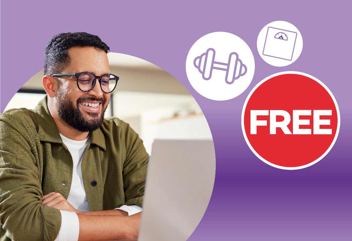 Man booking a free weight management service consultation