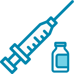 Needle with bottle of liquid