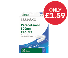 Numark Paracetamol Caplets 32s only £1.59