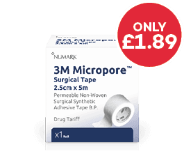 Numark Micropore Tape 2.5cm/5m Only £1.89